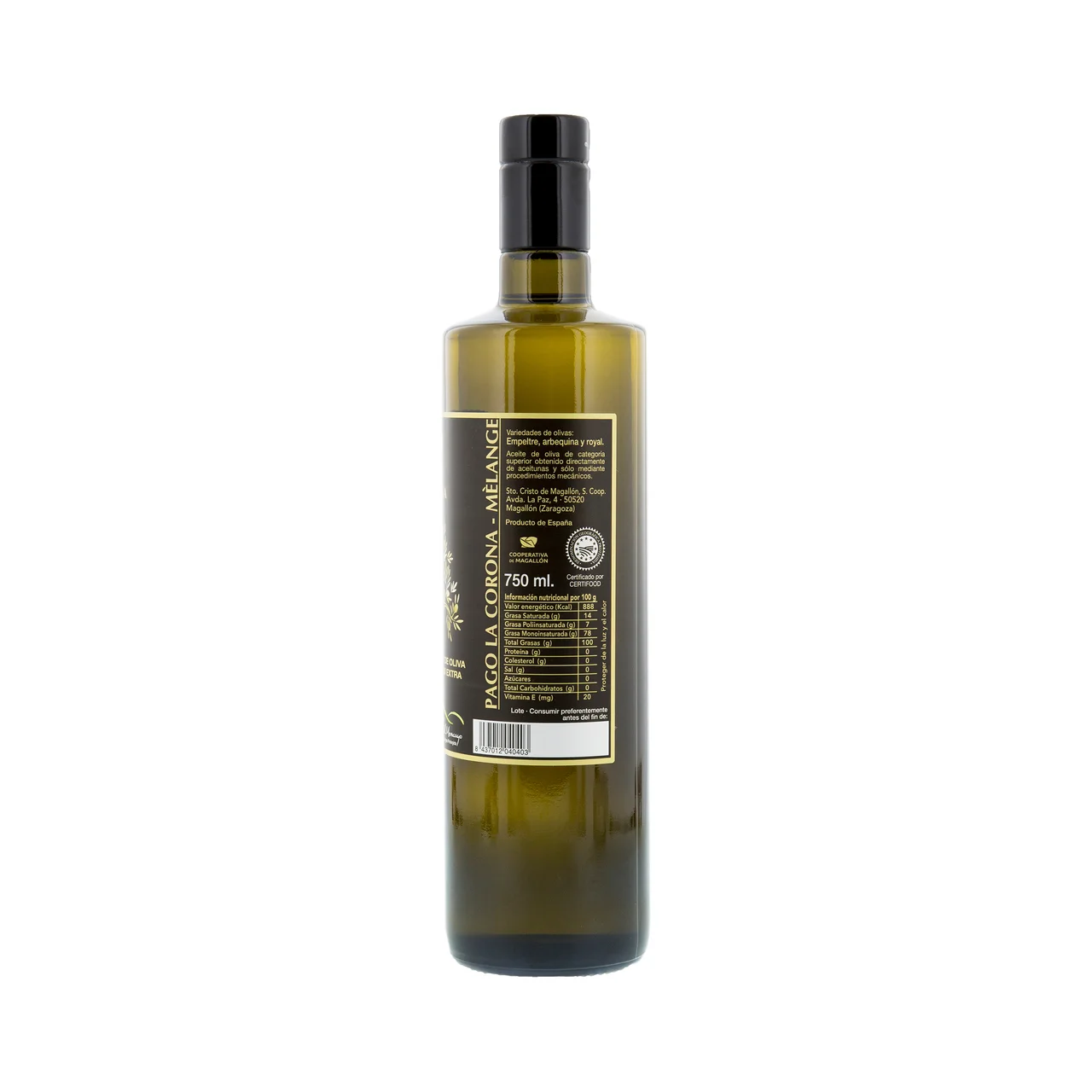 PAGO LA CORONA Aceite de oliva virgen extra D.O.P Sierra de Moncayo botella 75 ml.