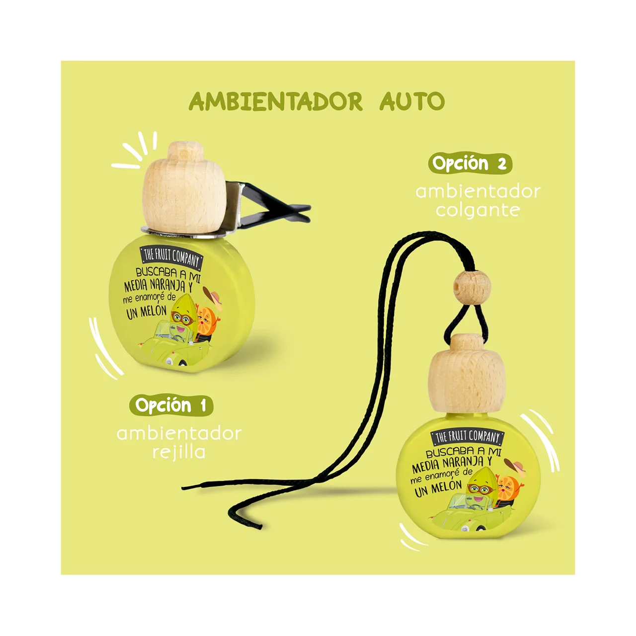 THE FRUIT COMPANY Ambientador perfumador para espacios reducidos, con aroma a melón.