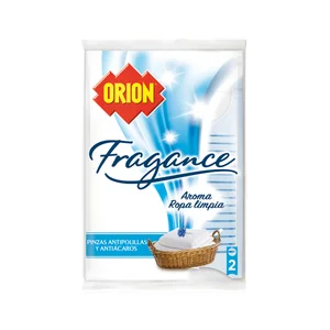 ORION FRAGANCE Pinzas antipolillas y antiácaros aroma ropa limpia 2 uds.