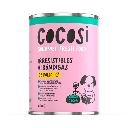 COCOSI Albóndigas para perro, sabor pollo - Lata 400g.