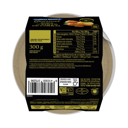 Sopa de pollo 300 g.