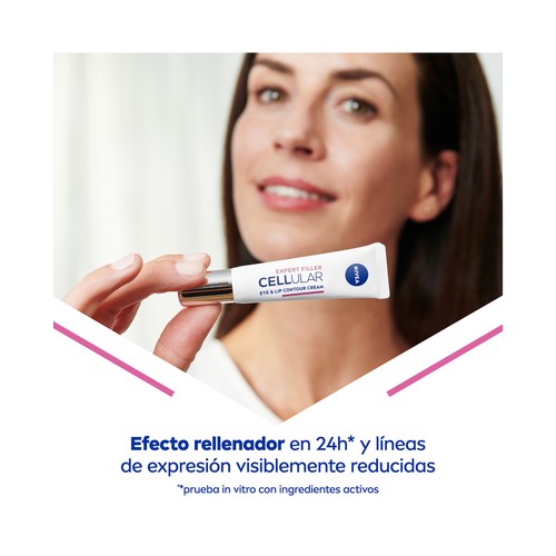NIVEA Hyaluron cellular expert filler Cotorno de ojos y labios con ácido Fólico y 2 tipos de ácido Hialurónico 15 ml.