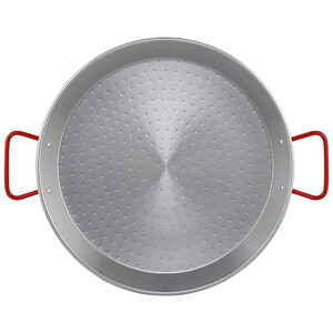 Paellera de acero pulida para cocinas de gas y leña, 50cm. METALTEX.
