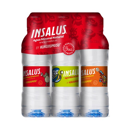 INSALUS KUKUSUMUSU Agua mineral pack de 6 uds. de botellas de 33 cl.