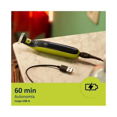 PHILIPS Oneblade 360_cara Maquinilla que recorta, perfila y afeita cualquier longitud de barba.