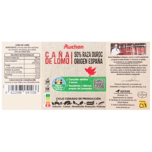 ALCAMPO CULTIVAMOS LO BUENO Lomo curado 50% raza duroc