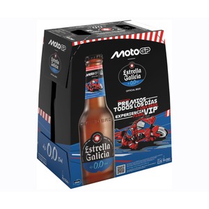 Imagen de ESTRELLA GALICIA Cervezas sin alcohol (0,0% Vol.) pack de 6 botellas de 25 c