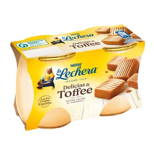 LA LECHERA Postre lácteo (Delicias) de toffee LA LECHERA de Nestlé 2 x 125 g.