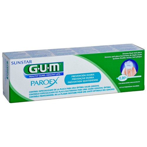 GUM Pasta de dientes de prevención diaria y protectora de las encías sensibles GUM Paroex 75 ml.