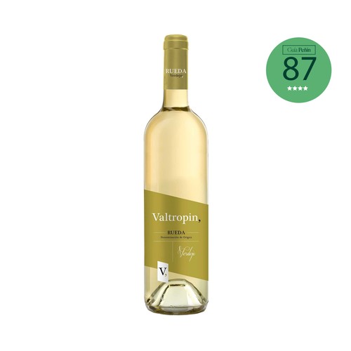 Vino blanco verdejo con denominación de origen Rueda VALTROPIN botella de 75 cl.