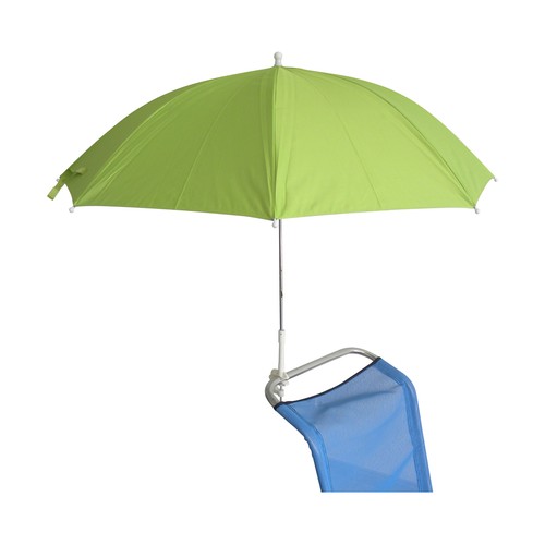 Sombrilla para silla de playa autoajustable color azul o verde, PINCHO.