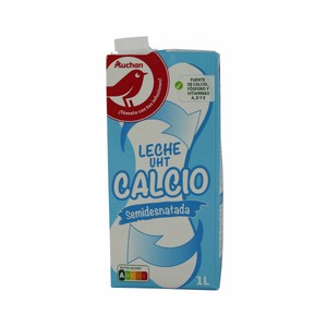 Imagen de AUCHAN Leche semidesnatada de vaca, enriquecida con calcio 1 l. Producto Alcampo