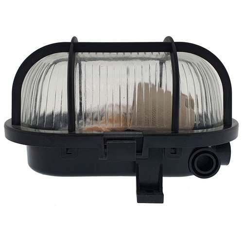 Aplique oval negro exterior 60W. OSCA CONNECT