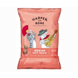 Imagen de HARPER&BONE Snacks para perros y gatos de pollo, salmón y atún 90 gr.