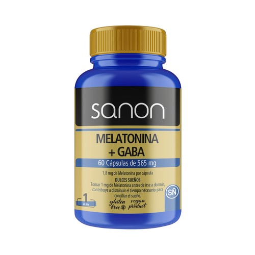 SANON Melatonina y Gaba (Complemento alimenticio) 60 cápsulas.