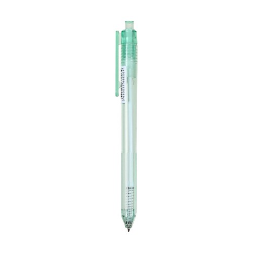 Bolígrafo retráctil de tinta negra, color verde, ALCAMPO.