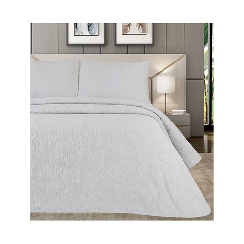 Colcha 90cm 180x260 jacquard lineas blanco o gris. LUMATEX