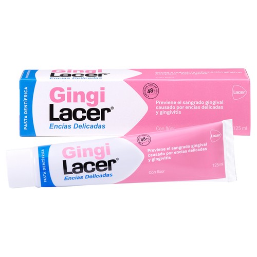 Pasta de dientes con flúor, para encías delicadas GINGI LACER 125 ml.