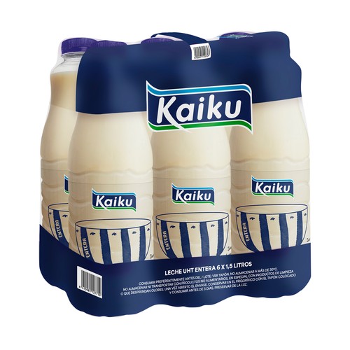 KAIKU Leche de vaca entera 6 x 1.5 l.