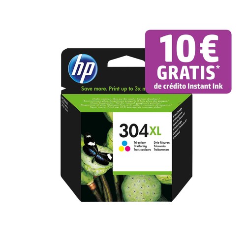 Cartucho de tinta original HP 304 XL N9K07AE, tricolor..