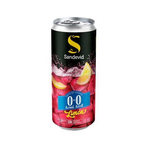 SANDEVID Tinto de verano con limón sin alcohol y sin azúcar lata 25 cl.