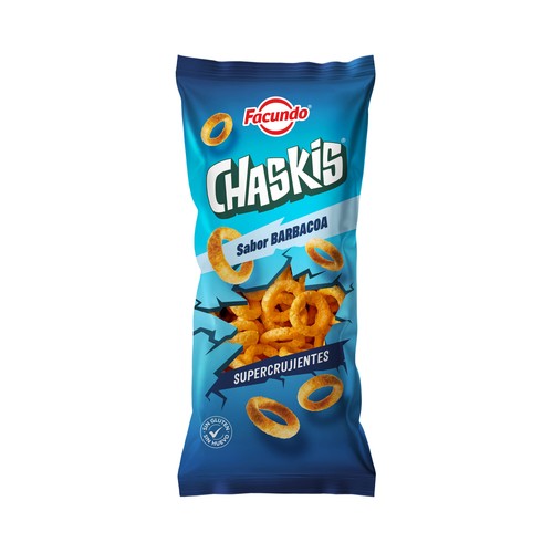 FACUNDO Snack de aros de maíz con sabor a barbacoa bolsa de 100 g.