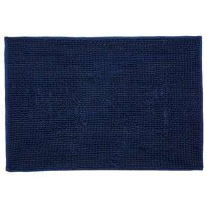 Imagen de Alfombra de chenilla 100% algodón color azul marino, 900g/m², 50x70cm. ACTUEL.