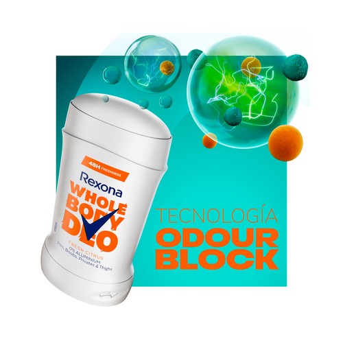 REXONA Citrus fresh Desodorante en stick (barra) unisex para todo el cuerpo 50 ml.