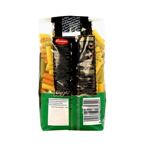 ROMERO Pasta macarrones 3 sabores ROMERO 500 gr