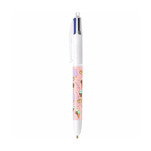 3 bolígrafos BIC de 4 colores cuttie food.