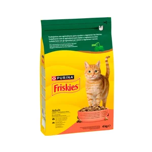 FRISKIES Pienso para gatos adultos a base de buey, pollo y verduras 4 kg