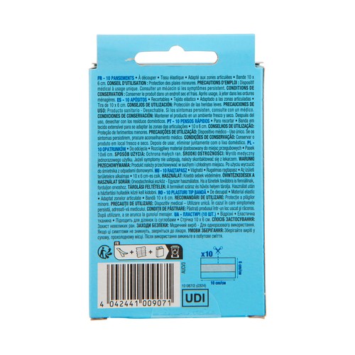 PRODUCTO ALCAMPO Apósitos recortables (10 x 6 cm) de tejido elastico 10 uds.