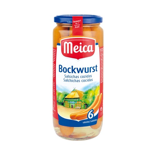 MEICA Salchichas bockwurst cocida frasco de 250 g.