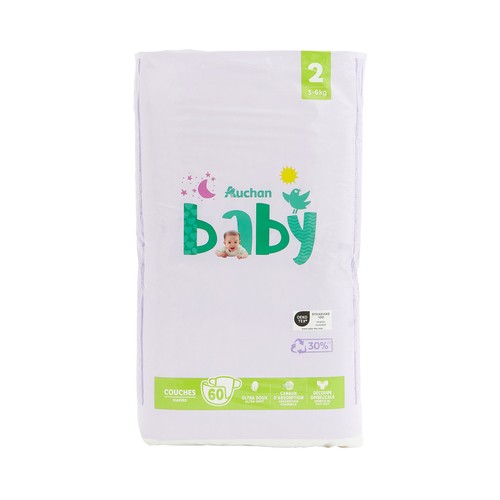 PRODUCTO ALCAMPO Baby Pañales talla 2 (3-6 kg) 60 uds.