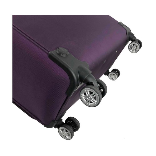 Maleta de cabina soft de 55 cm color morado y 8 ruedas, AIRPORT ALCAMPO.