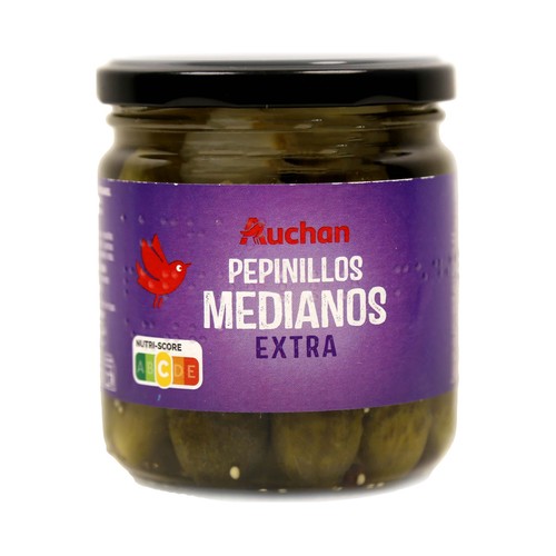 PRODUCTO ALCAMPO Pepinillos medianos en vinagre extra PRODUCTO ALCAMPO frasco de 180 g.