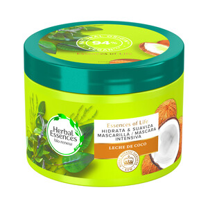 HERBAL ESSENCES Mascarilla capilar hidratante y suavizante con leche de coco HERBAL ESSENCES Bio:renew 450 ml.