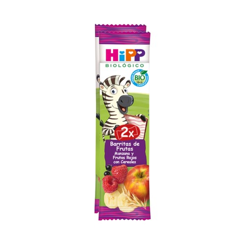 HIPP Biológico Barrita de fruta (manzana y frutos rojos) con cereales ecológicos 2 uds.