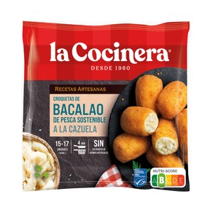 Imagen de LA COCINERA Recetas artesanas Croquetas artesanas de bacalao (MSC) a la cazuela 500 g.