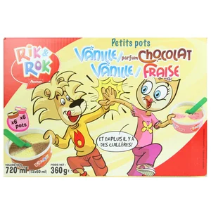 RIK & ROK Tarrina de helado de vainilla y fresa o vainilla y chocolate 12 x 60 ml.