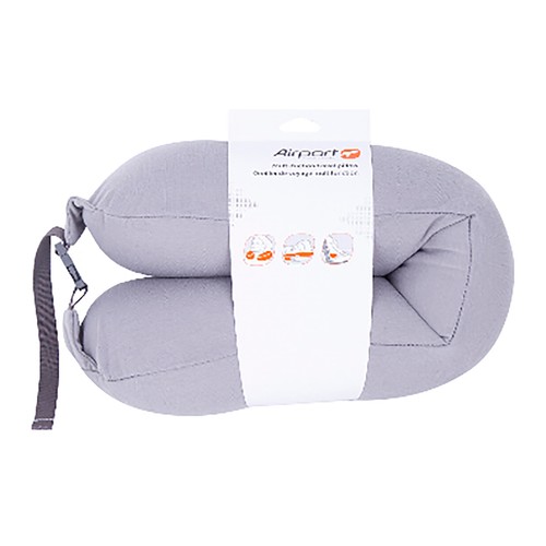 Almohada de viaje multifunción, color gris, ALCAMPO.