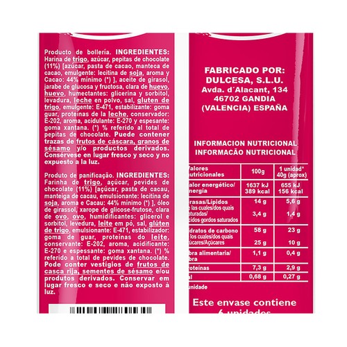 VICKY FOODS Bizcocho con pepitas de chocolate 240 g
