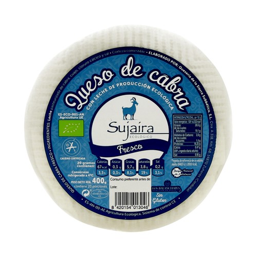 SOJAISA Queso de cabra fresco ecológico SUJAIRA 400 g.