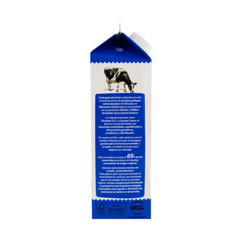 ALCAMPO CULTIVAMOS LO BUENO Leche de vaca semidesnatada, de origen española 1 l.