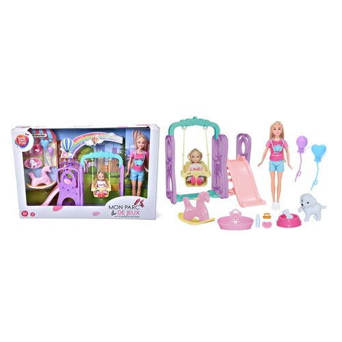 Set de muñeca + accesorios My Playground Park ONE TWO FUN ALCAMPO, 15 piezas +3 años.