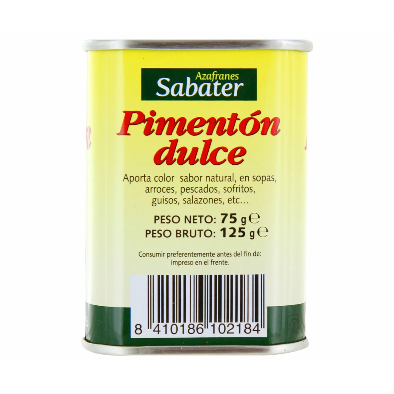 Pimentón dulce lata de 75 g.