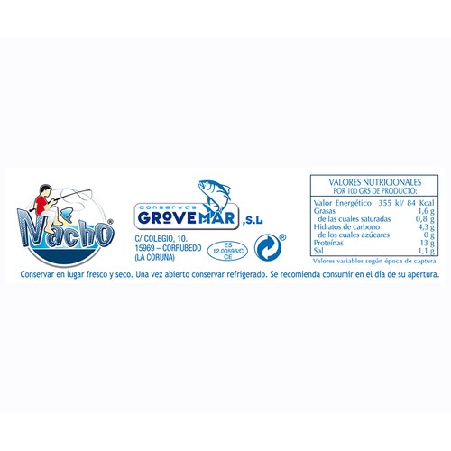 NACHO Almejas al natural 63 gr.