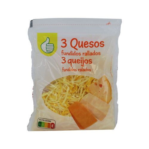 Queso rallado mezcla (cheddar, gouda y Emmental) PRODUCTO ECONÓMICO ALCAMPO 200 g.
