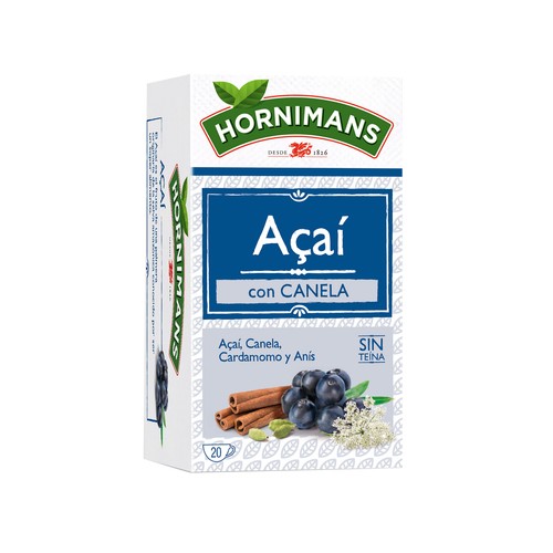 HORNIMANS Rooibos acaí con canela 20 uds, 30 g.