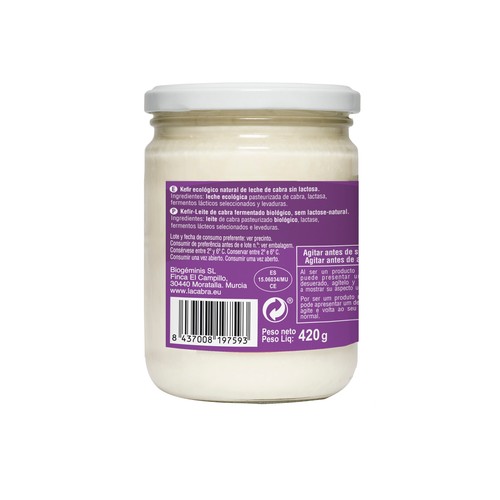 LACABRA Kefir de cabra ecológico sin lactosa LACABRA 420 g.